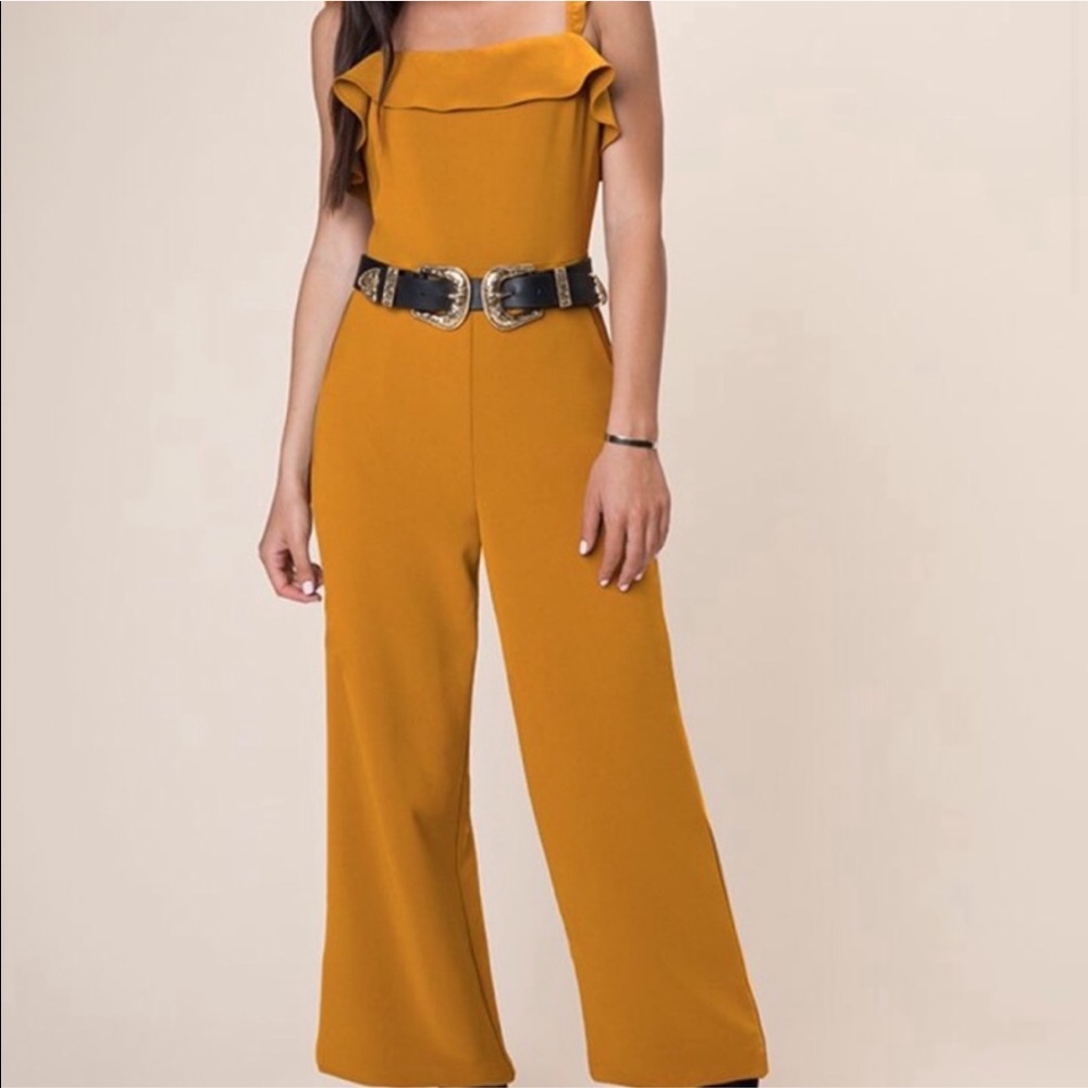 Kittenish Chelsea Jumpsuit - Yellow/Mustard